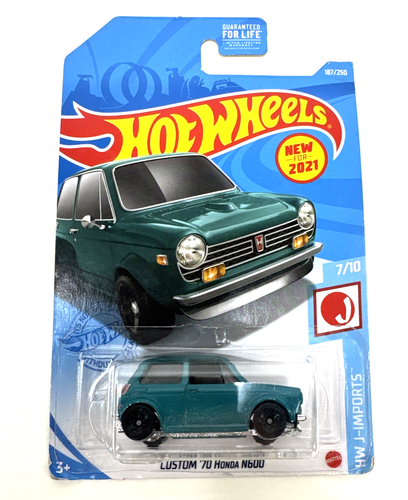 Hot Wheels Green Custom '70 Honda N600 #187 2021 J-Imports 7/10 (PACKAE DAMAGE)