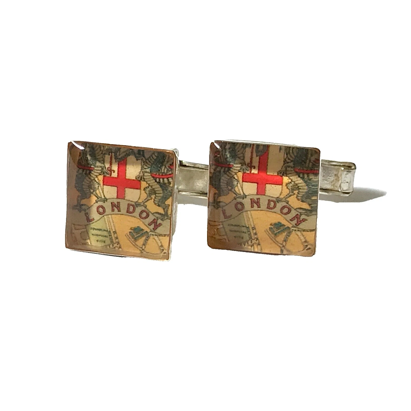 Resin Silver Plated Cufflinks for Men