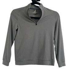 JOHNNIE-O BOYS 8 STRIPED PERFORMANCE 1/4 ZIP PULLOVER Gray/White