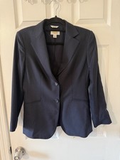 Talbots Women's Navy Blue Blazer Size 4 Button Front Jacket