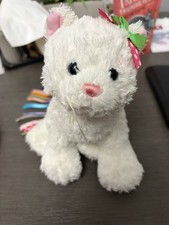 RARE Ganz Webkinz Pretty Kitty HM688 White Cat Plush Ribbon Tail Bow NO CODE