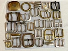 Lot of 23 Vintage Brass Belt Buckles + 6 Brass Belt Keepers