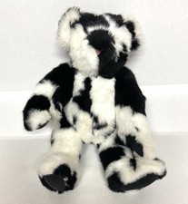VERMONT TEDDY BEAR 17  Black  White JOINTED Holstein Bear