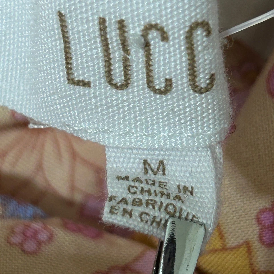 Vestido Lucca Mujer M Floral Sin Mangas Capucha Cuello Espagueti Correas Rosa Amarillo Foto 3 de 4