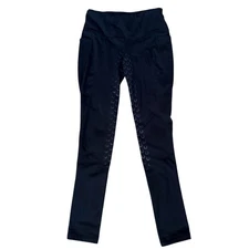 FitsT4 Sports Black Fleelice Riding Breeches, Equestrian, Full Seat Silicone, XS