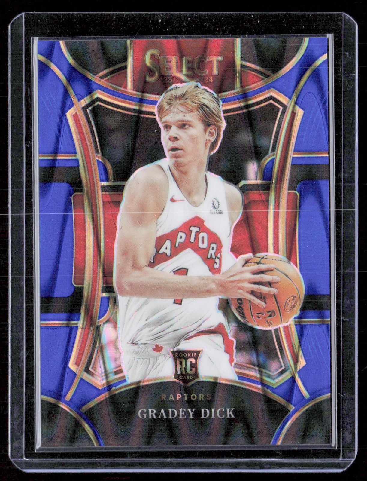 2023-24 Panini Select #312 Gradey Dick Blue Tectonic Prizms #/99 Toronto Raptors