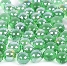 1LB Glass Marbles, Marbles Bulk 0.63 Inch Vase Fillers Green Glass Beads for Fis