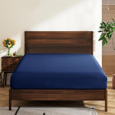 Queen Size 100% Egyptian Cotton Fitted Sheets 600 Thread Count 16'' Deep Pocket,