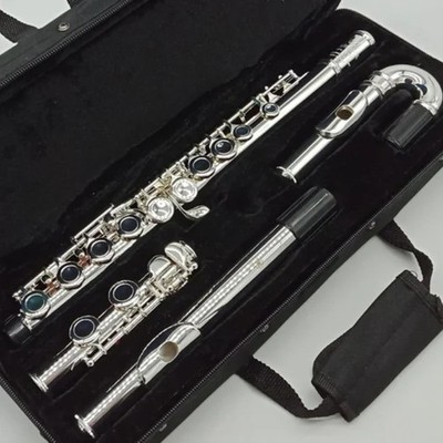 211 Silver Plated Flute Student Flutes C Leg 16 Holes Closed E Key with case
