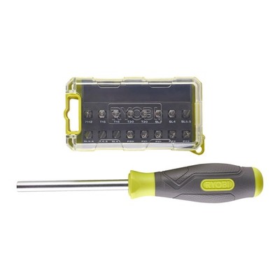 RYOBI Schraubendreher inkl. 17 tlg. Bitset
