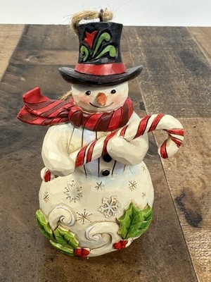 Jim Shore -Heartwood Creek  How Sweet It Is  Snowman w/ Candy Cane Figurine 2019