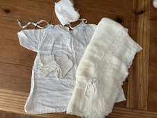 Vintage 1950s Christening Outfit And Cotton Baby Blanket