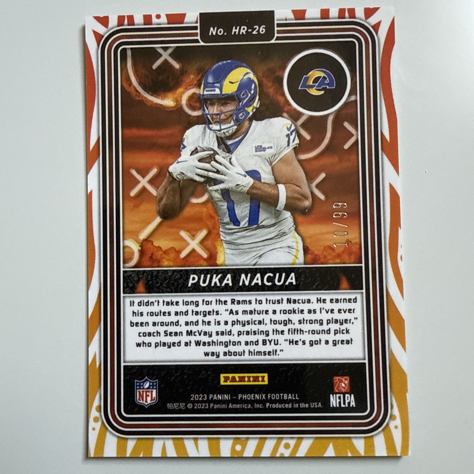 2023 Panini Phoenix - Hot Routes Puka Nacua #HR26 Orange /99 (RC) PSA 10 🔥 view 2