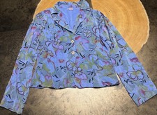 VTG TIANELLO FLORAL JACKET WOMENS M USA MADE TENCEL BLEND COTTAGE ROMANTIC