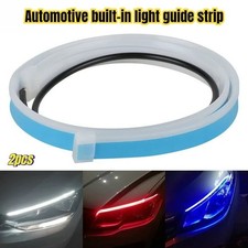 2 X 60cm Slim Amber Sequential Flexible Led Drl Turn Signal Strip For Headlight
