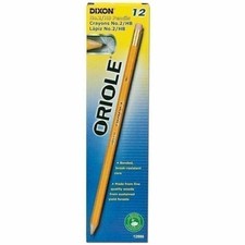 Dixon Oriole Yellow Pre-Sharpened Woodcase Pencils, Number 2 -12 Count