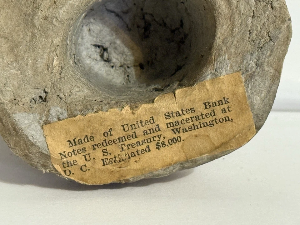 Raro sombrero de copa escultura dinero moneda macerada de Estados Unidos $8,000 Foto 4 de 4