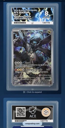 Pokemon Tcg Ns Zekrom Pokemon Centre Stamped Ace Graded 8