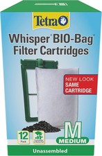 TETRA WHISPER BIO-BAG DISPOSABLE FILTER CARTRIDGES UNASSEMBLED MEDIUM 3 or 12 Pc