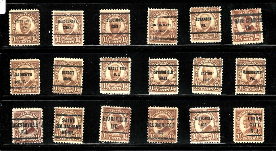 Collection 48 Precancels Multiple States 1 1/2 Cent 1920's Regulars US 2-28 - Image 2 of 4