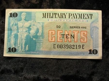old world MPC Military Payment Certificate USA 10 cents PM92 1970-1973 #19