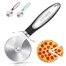 Premium Pizza Cutter - Stainless Steel Pizza Cutter Wheel Easy to Cut and Clean