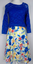 TALBOTS Tropical Floral Midi Cotton Skirt Lined Size 4 Cotton A-Line Side Zip