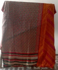 Indian Handmade Quilt Vintage Kantha Bedspread Throw Cotton Blanket Gudari Twin