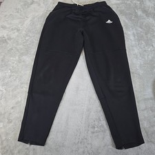 Vintage Adidas Sweatpants Mens Medium Black Tapered Zipper Calf Sportswear