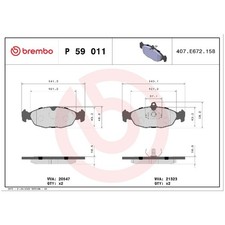 Brembo Bremsbelagsatz Bremsklötze hinten P59011 20547 21353 D11398250 | 715969