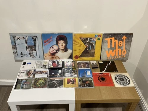 DAVID BOWIE PINUPS, GENESIS TRESPASS, WHO, 10CC - 12" & 7" INCH LPS/SINGLES LOT