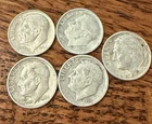 lot of 5 silver roosevelt dimes