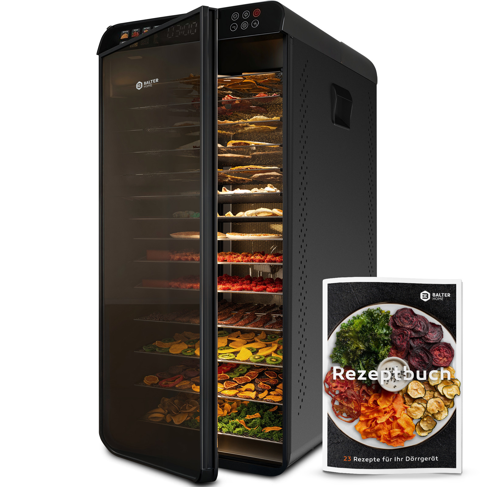 Dörrautomat Edelstahl Dörrgerät 12 Etagen Touch Display Obsttrockner Dörraparat