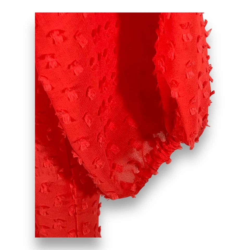 Top Collective Concepts Boho Campesino Punto Suizo Corbata Cuello Mujer’s Talla Mediana Foto 4 de 4