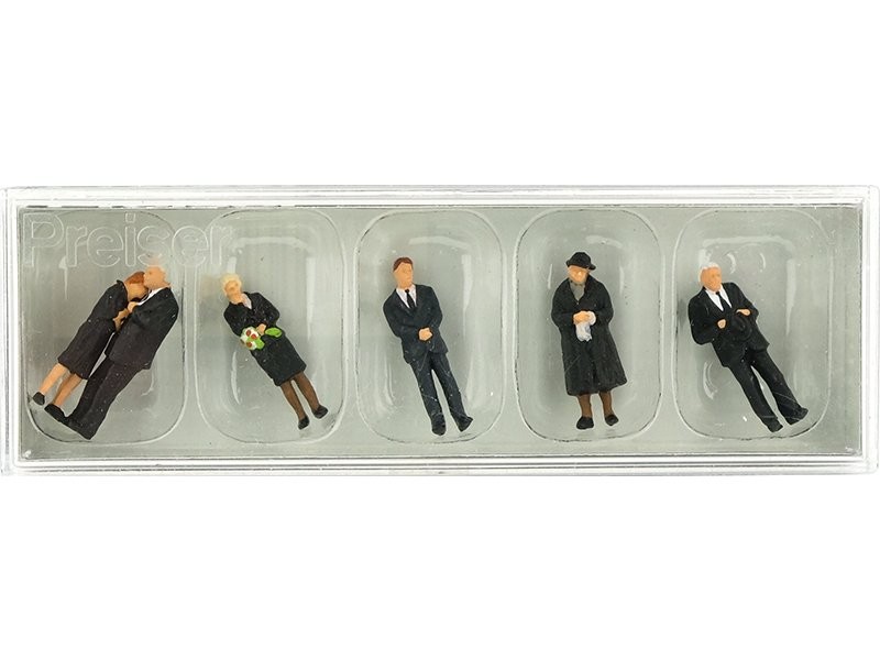 Scène d'enterrement miniature HO pour cimetière et église PREISER 10521