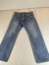 Levis 505 Jeans Mens 36x30 Regular Fit Straight Leg Medium Wash Blue Denim Faded