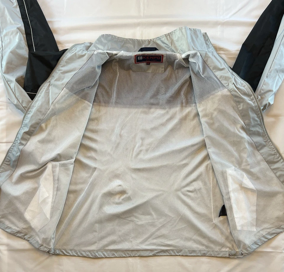 Vintage Y2K Kenpo Ford Racing Windbreaker Jacket Men's 2XL Gray& Black Full Zip - Image 2 of 4