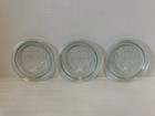 Lot Of 3 WECK Clear Glass Canning Lids Rundrand-Glas 100mm Green Tint Strawberry — photo 1
