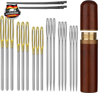 NäHnadeln Set 18 StüCk GroßE Augen Leder & Stoff NäHen Nadeln Handarbeit