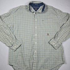 Vintage 90s XL Mens Tommy Hilfiger Button Down Shirt Lion Crest Triangle Patch