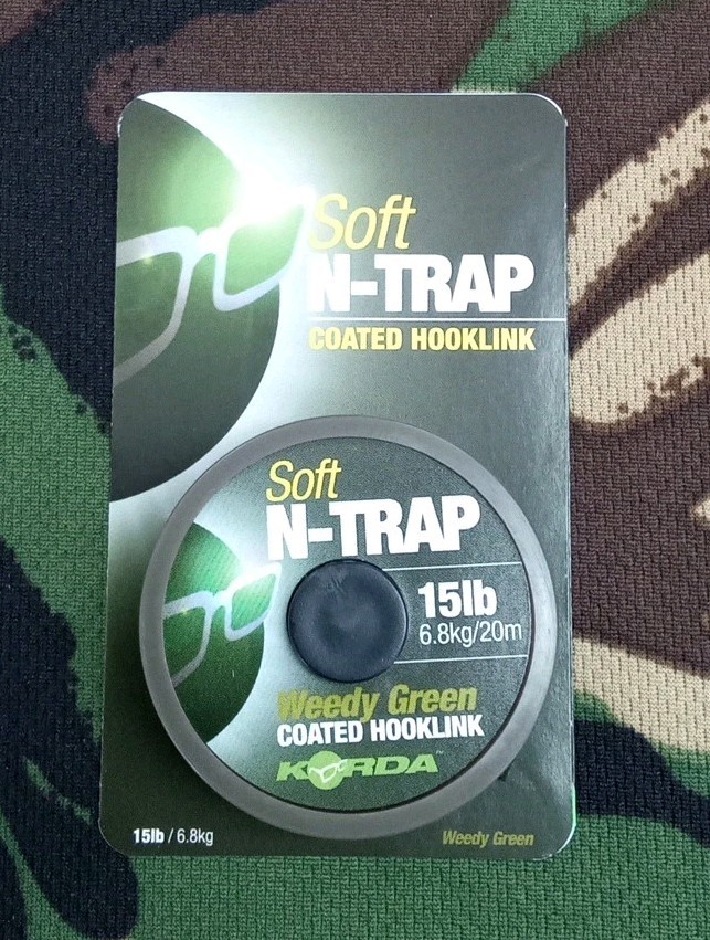 Korda Soft N-Trap 15lb 20m Spool Coated Hooklink - Weedy Green