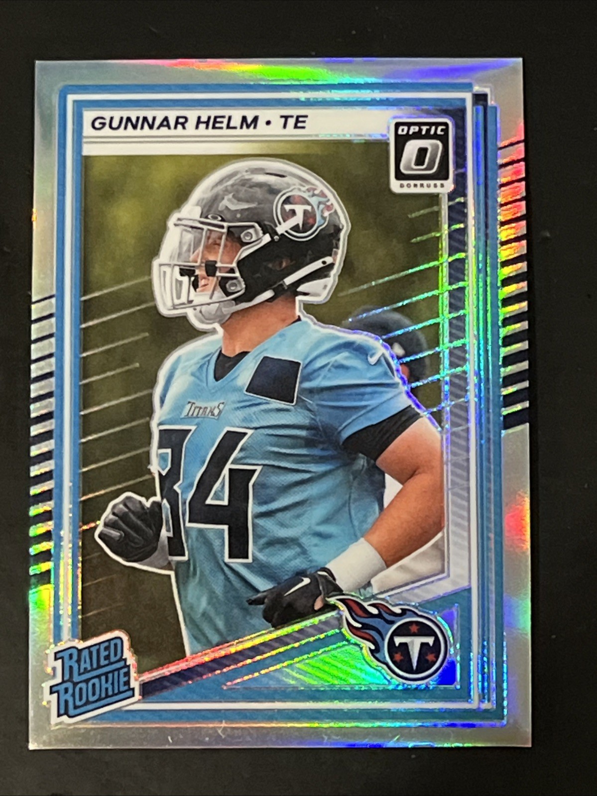 2025 Panini Donruss Optic Holo Prizm Gunnar Helm #294 (RC) Titans