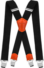 Mens Suspenders Very Strong Clips Heavy Duty Braces Big and Tall X Style