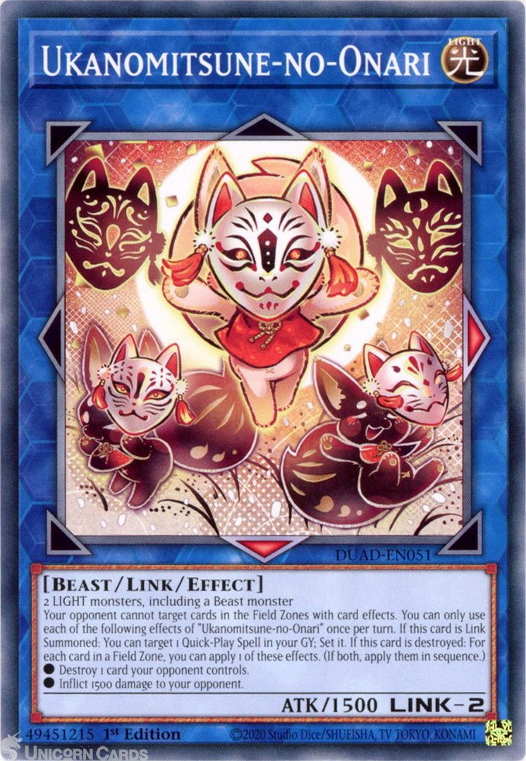 DUAD-EN051 Ukanomitsune-no-Onari : Common 1st Edition Mint YuGiOh Card