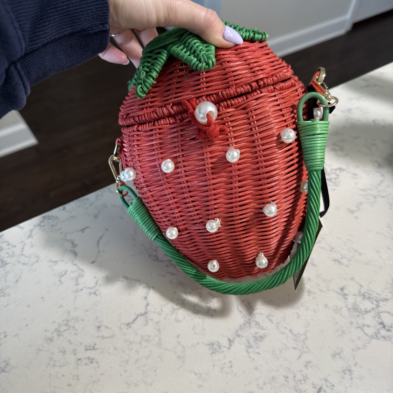 Kate Spade NY Target Pearl Embellished Strawberry Basket Bag Exclusive IN HAND