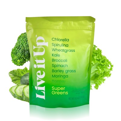 Ganz neu   Live It Up Super Greens Powder 8,50 oz   Verfallsdatum 1/2027