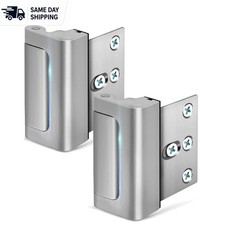 Easy-Install Silver Door Lock for Kids Safety - 2 Pack 800 lbs Reinforcement