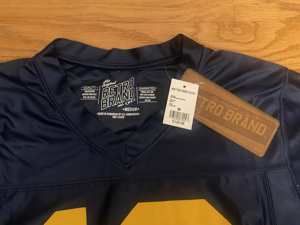 NUEVA Camiseta Retro Marca Tom Brady Michigan Wolverines Retro Clásicos Talla M Foto 3 de 3