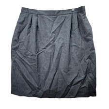 Lands' End Pencil Skirt Women 16 Gray Wool Made in USA NWT Professional Classic