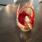 Charming Handcrafted Duck Basket Decorative Home Decor Woven Fiber Art Red Inter — photo 4